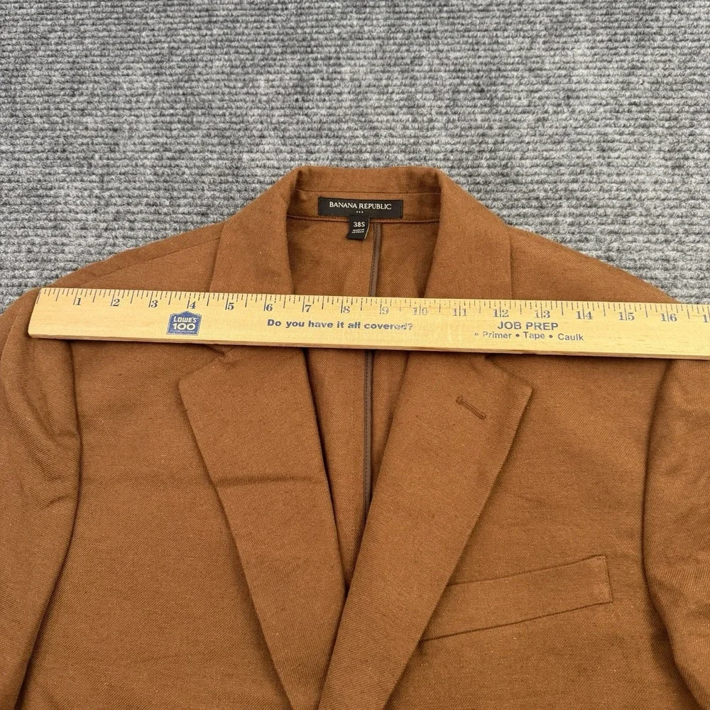 Banana‎ Republic Linen Blend Blazer Men's 38 Short Chocolate Brown Two Button